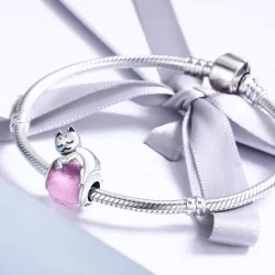 Charms Typu Pandora Śpiący kot - SCC447