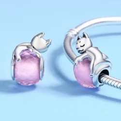 Charms Typu Pandora Śpiący kot - SCC447