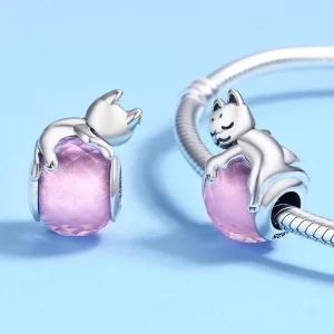 Charms Typu Pandora Śpiący kot - SCC447