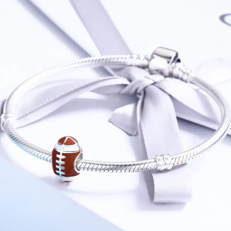 (zdjęcie do) Charms Typu Pandora Piłka do rugby - SCC442 - Wyświetl 4