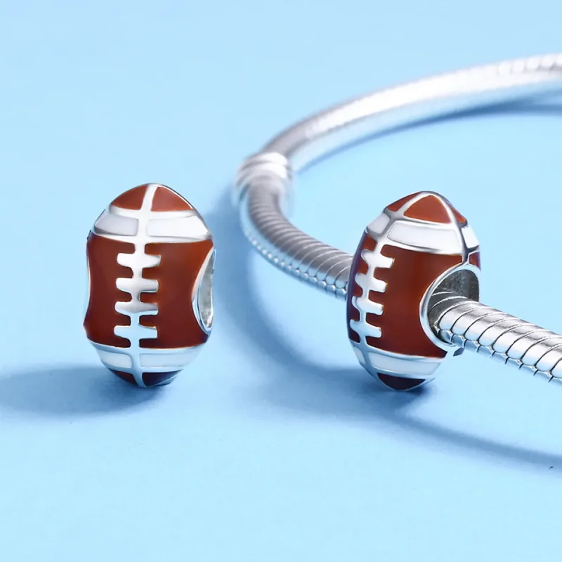 (zdjęcie do) Charms Typu Pandora Piłka do rugby - SCC442 - Wyświetl 5