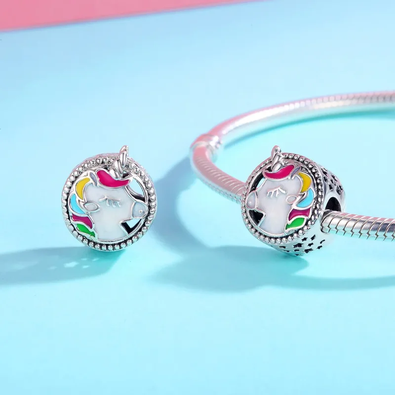(zdjęcie do) Charms Typu Pandora Piękny Jednorożec - SCC362 - Wyświetl 4