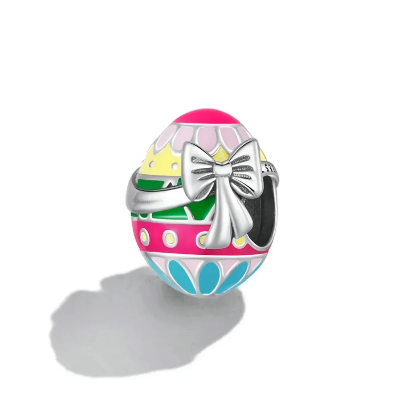 (zdjęcie do) Charms Typu Pandora Pisanka z kokardą - SCC2119 - Wyświetl 2