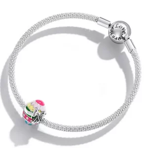 Charms Typu Pandora Pisanka z kokardą - SCC2119