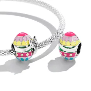 Charms Typu Pandora Pisanka z kokardą - SCC2119