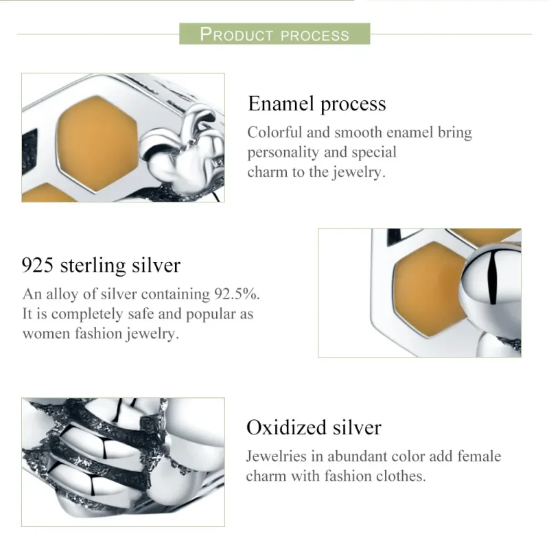 (zdjęcie do) Charms Typu Pandora plaster miodu - SCC500 - Wyświetl 6