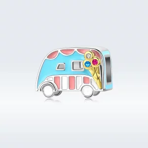 Charms Typu Pandora Pojazd z lodami - BSC163