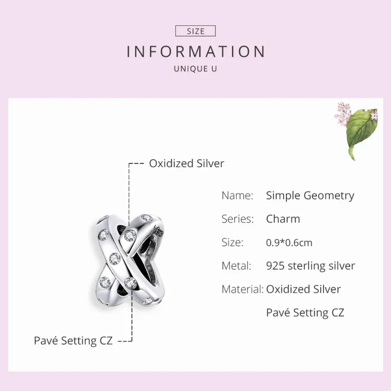 (zdjęcie do) Charms Typu Pandora Prosta geometria - SCC1515 - Wyświetl 7