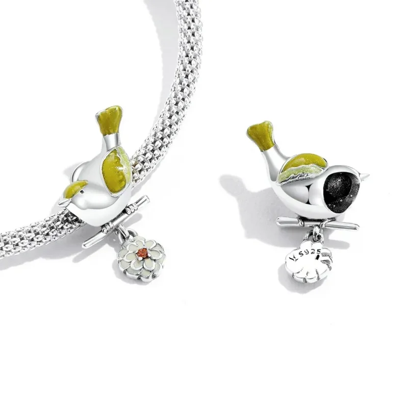 (zdjęcie do) Charms Typu Pandora Ptaki i kwiaty - początek wiosny - SCC2191 - Wyświetl 3