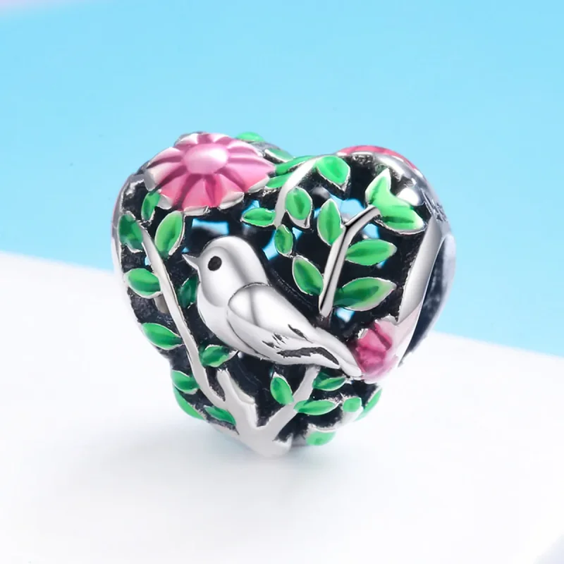(zdjęcie do) Charms Typu Pandora Ptaki w lesie - SCC647 - Wyświetl 3