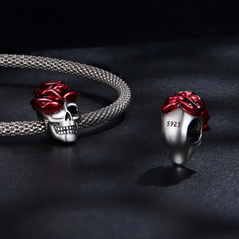 (zdjęcie do) Charms Typu Pandora Różana czaszka - SCC2403 - Wyświetl 4