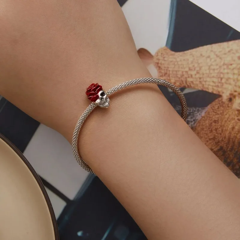 (zdjęcie do) Charms Typu Pandora Różana czaszka - SCC2403 - Wyświetl 6