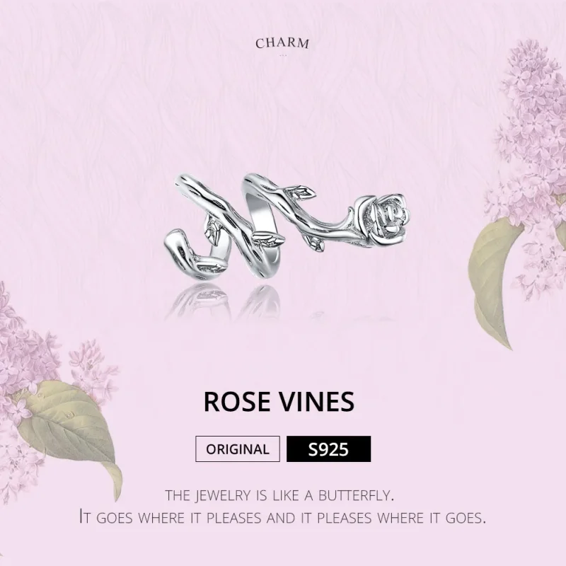 (zdjęcie do) Charms Typu Pandora Różane Winorośl - BSC310 - Wyświetl 6