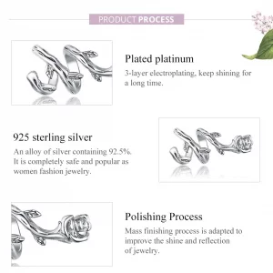 Charms Typu Pandora Różane Winorośl - BSC310