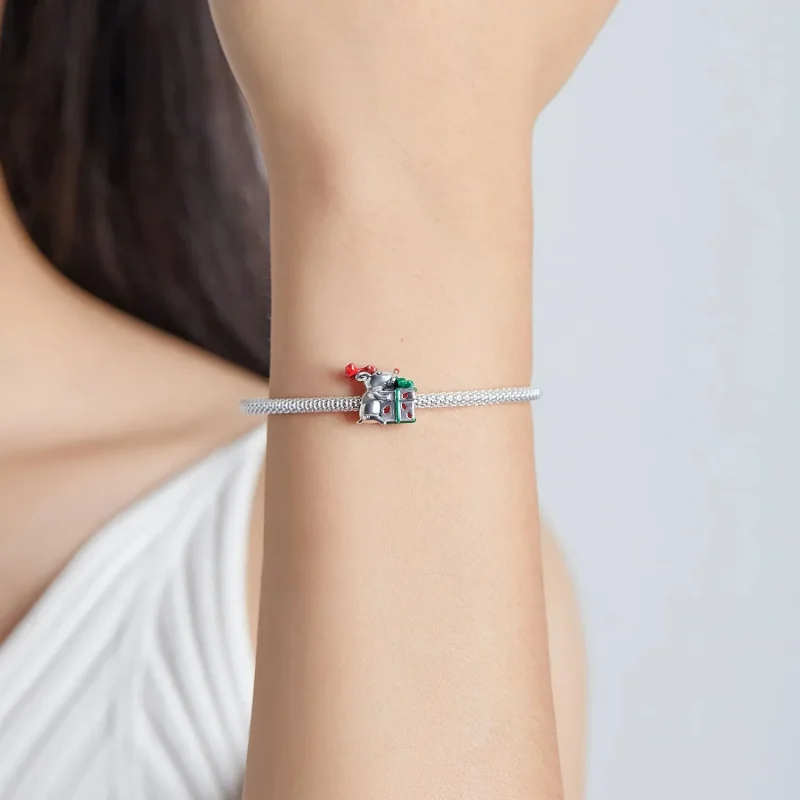 (zdjęcie do) Charms Typu Pandora Renifery Daje Prezenty - BSC540 - Wyświetl 5