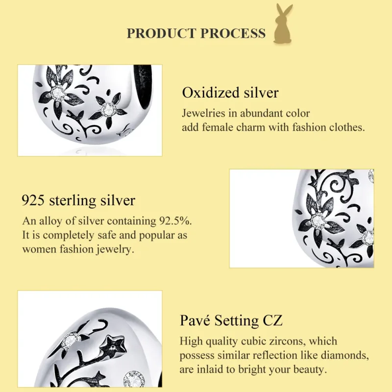 (zdjęcie do) Charms Typu Pandora Retro jajko wielkanocne - SCC1466 - Wyświetl 7
