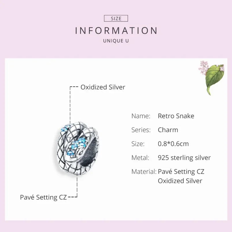 (zdjęcie do) Charms Typu Pandora Retro Wąż - SCC1351 - Wyświetl 6