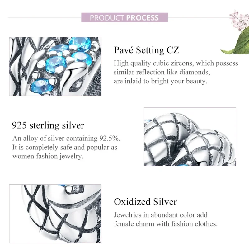 (zdjęcie do) Charms Typu Pandora Retro Wąż - SCC1351 - Wyświetl 7