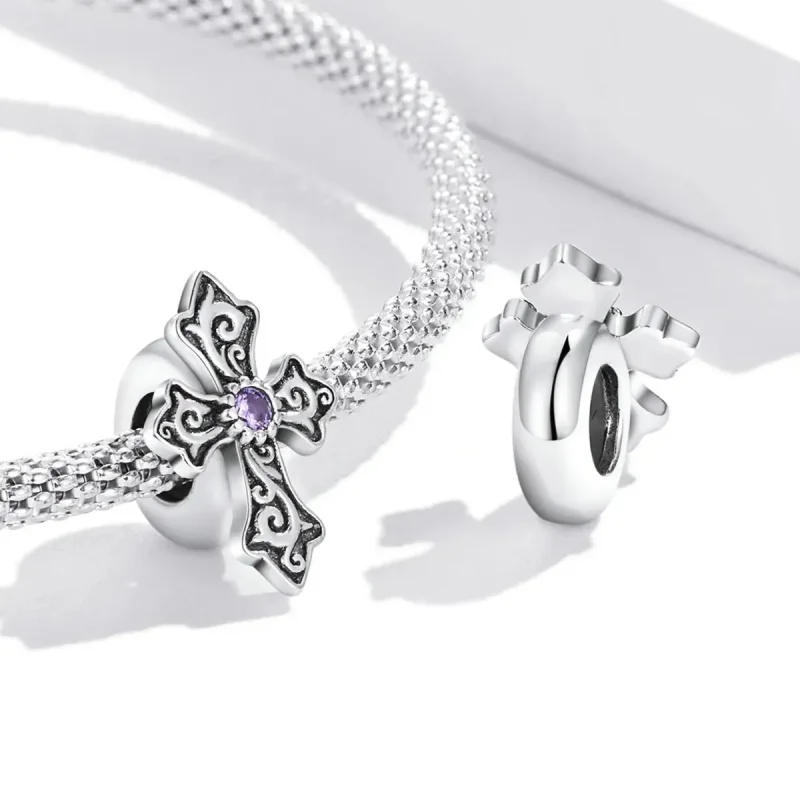 (zdjęcie do) Charms Typu Pandora Retro Wzór Krzyża - BSC583 - Wyświetl 4