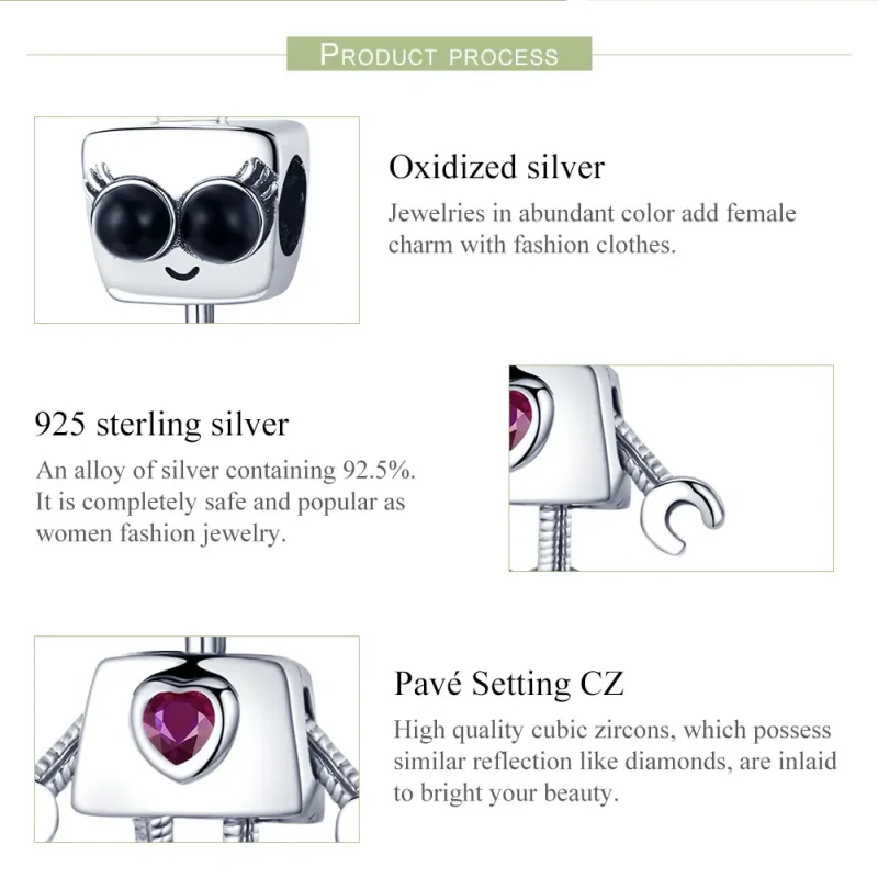 (zdjęcie do) Charms Typu Pandora Robot Didi - SCC885 - Wyświetl 6