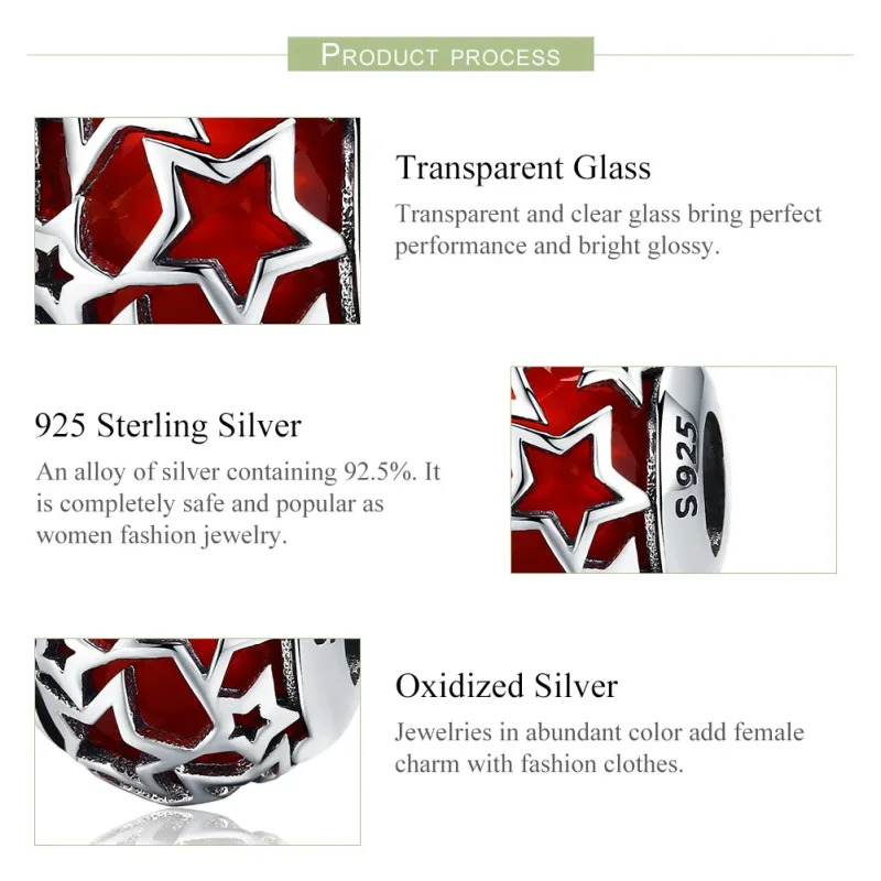 (zdjęcie do) Charms Typu Pandora Romantyczne Gwiazdy - SCC509 - Wyświetl 6