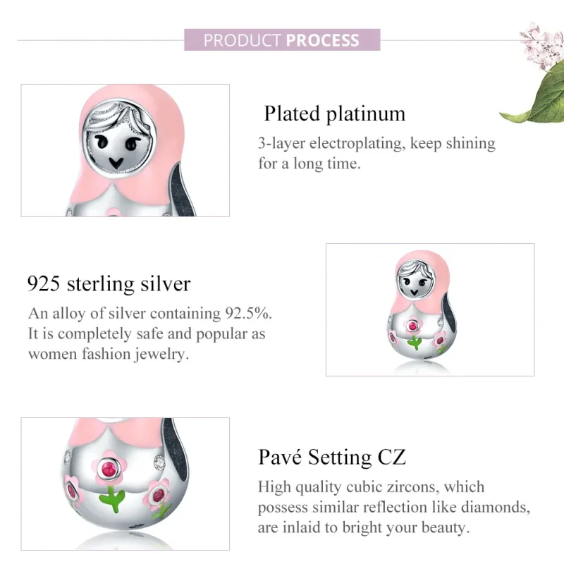 (zdjęcie do) Charms Typu Pandora Rosyjskie Lalki - SCC1435 - Wyświetl 8