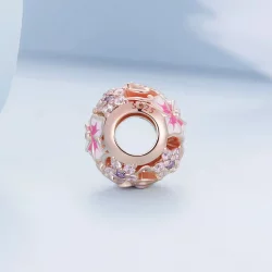 Charms Typu Pandora Różowa Sakura - BSC643