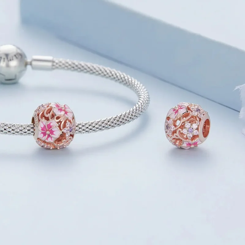 (zdjęcie do) Charms Typu Pandora Różowa Sakura - BSC643 - Wyświetl 5
