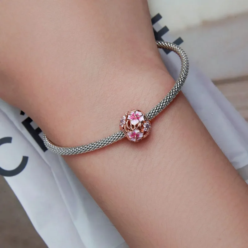 (zdjęcie do) Charms Typu Pandora Różowa Sakura - BSC643 - Wyświetl 6