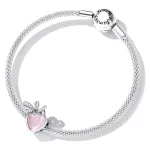 Charms Typu Pandora różowe serce - SCC2261