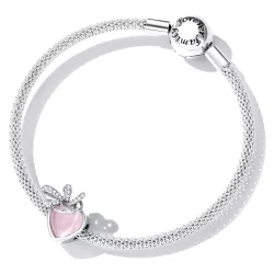 Charms Typu Pandora różowe serce - SCC2261