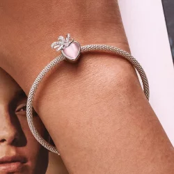 Charms Typu Pandora różowe serce - SCC2261
