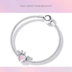 Charms Typu Pandora różowe serce - SCC2261