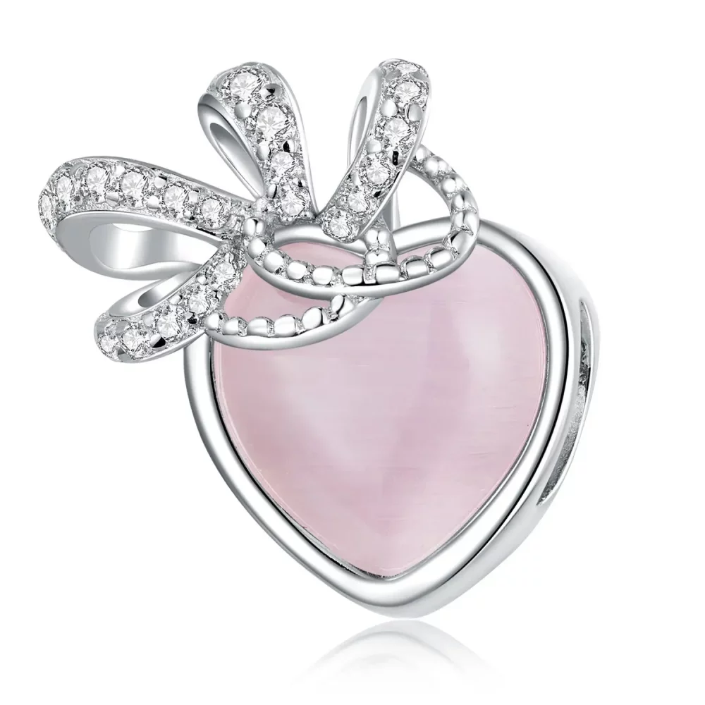 Charms Typu Pandora różowe serce - SCC2261