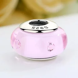 Charms Typu Pandora Różowe szkło Murano - SCZ003