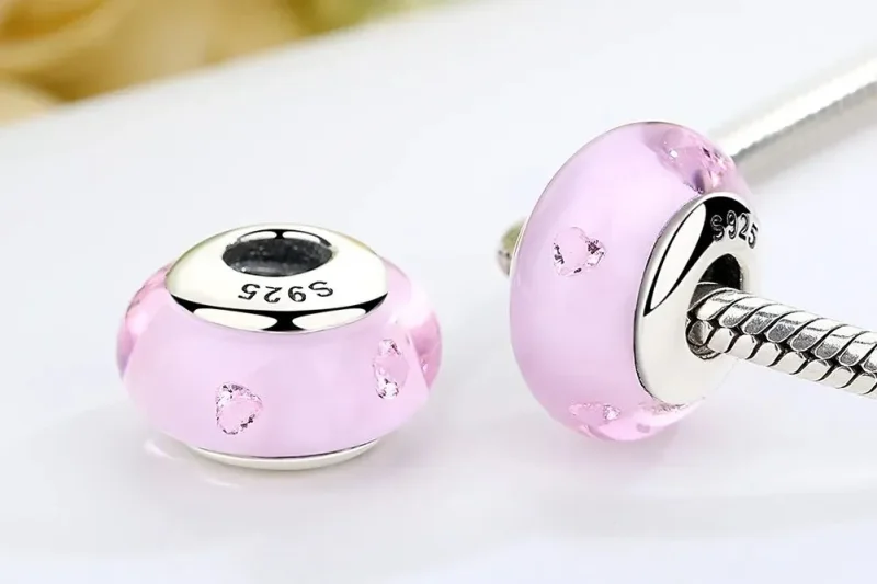 (zdjęcie do) Charms Typu Pandora Różowe szkło Murano - SCZ003 - Wyświetl 7