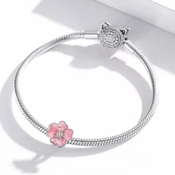 Charms Typu Pandora Różowy kwiat - SCC1729