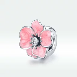 Charms Typu Pandora Różowy kwiat - SCC1729