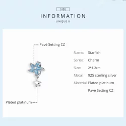 Charms Typu Pandora Rozgwiazda oceaniczna - BSC252