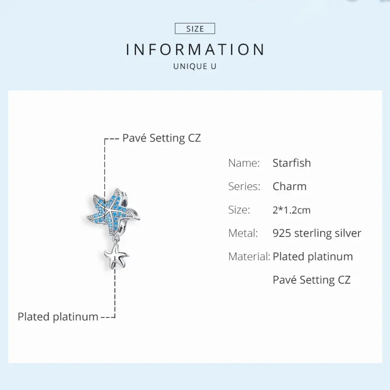 (zdjęcie do) Charms Typu Pandora Rozgwiazda oceaniczna - BSC252 - Wyświetl 6