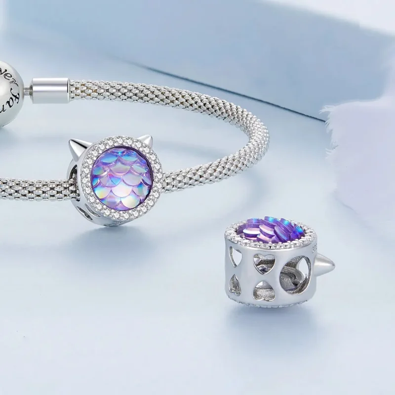 (zdjęcie do) Charms Typu Pandora Rybia łuska głowy kota - BSC703 - Wyświetl 4