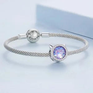Charms Typu Pandora Rybia łuska głowy kota - BSC703