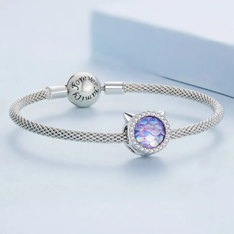 (zdjęcie do) Charms Typu Pandora Rybia łuska głowy kota - BSC703 - Wyświetl 5