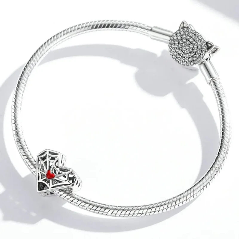 (zdjęcie do) Charms Typu Pandora Serce pajęczej sieci - SCC1958 - Wyświetl 3