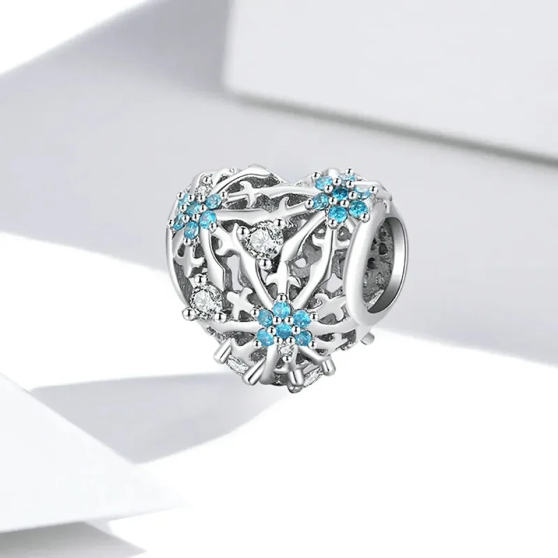 (zdjęcie do) Charms Typu Pandora serce płatka śniegu - BSC530 - Wyświetl 2