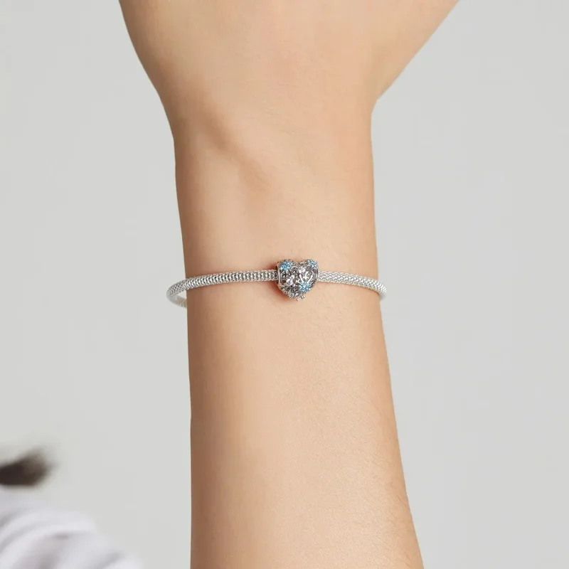 (zdjęcie do) Charms Typu Pandora serce płatka śniegu - BSC530 - Wyświetl 5
