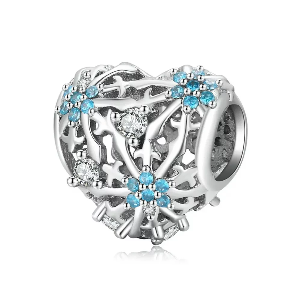 Charms Typu Pandora serce płatka śniegu - BSC530
