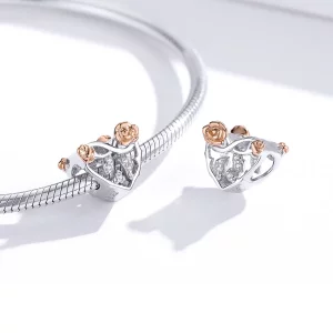 Charms Typu Pandora Serce Z Różami - BSC280