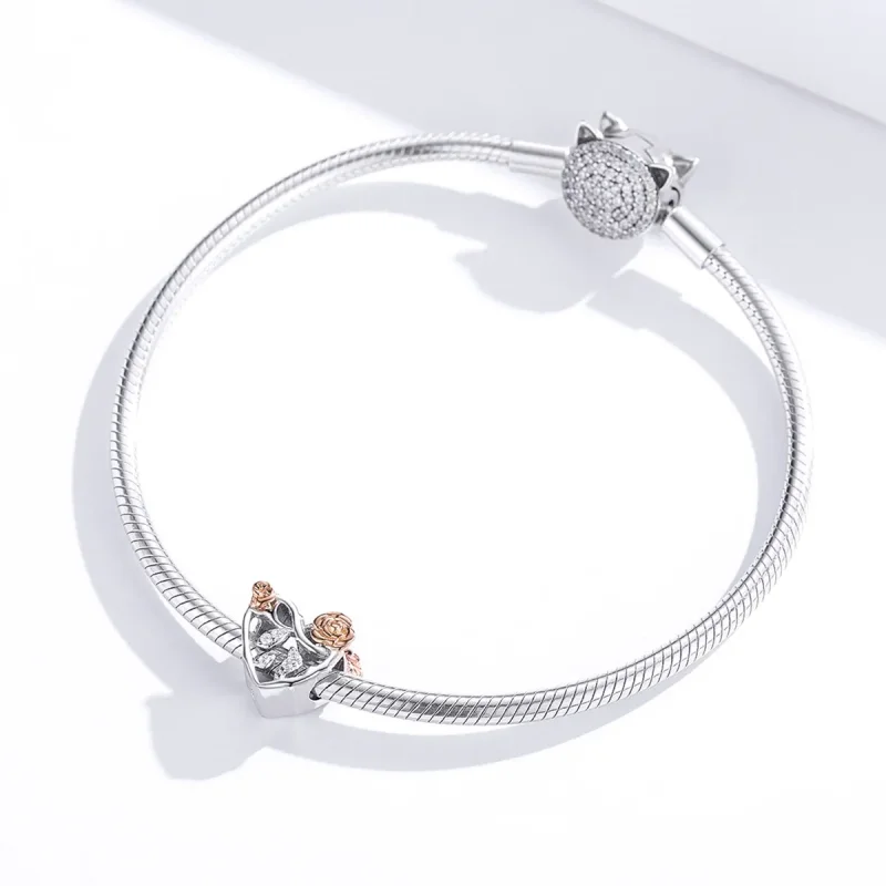 (zdjęcie do) Charms Typu Pandora Serce Z Różami - BSC280 - Wyświetl 4