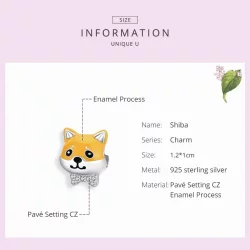 Charms Typu Pandora Shiba Inu - BSC188